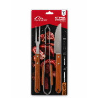 KIT CHURRASCO CB MAD.3PÇS FACA/PEGAD./GARFO MR364